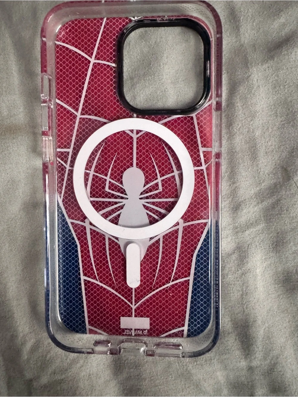 Marvel Spider-Man Red and Blue Phone Case with Black Web Design